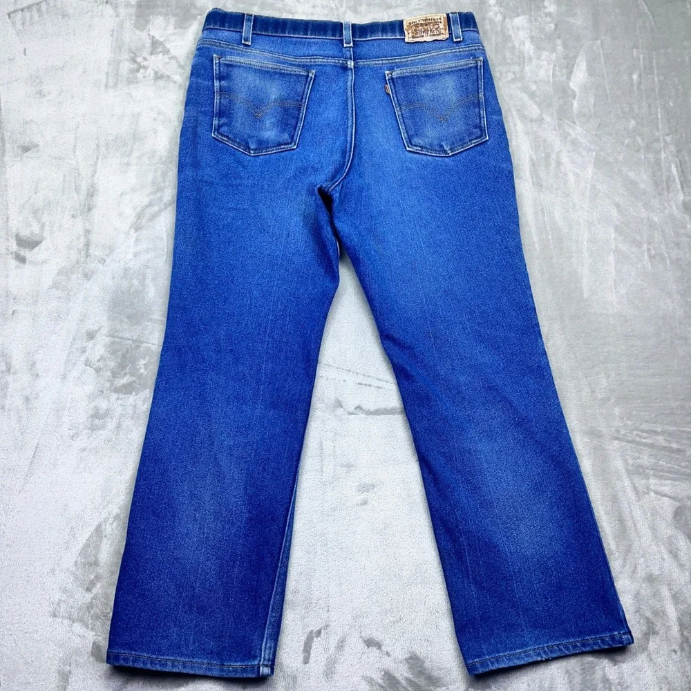 VTG Levi's 852 Orange Tab Jeans Blue Denim Regular Fit Men Sz 38 Fits 35